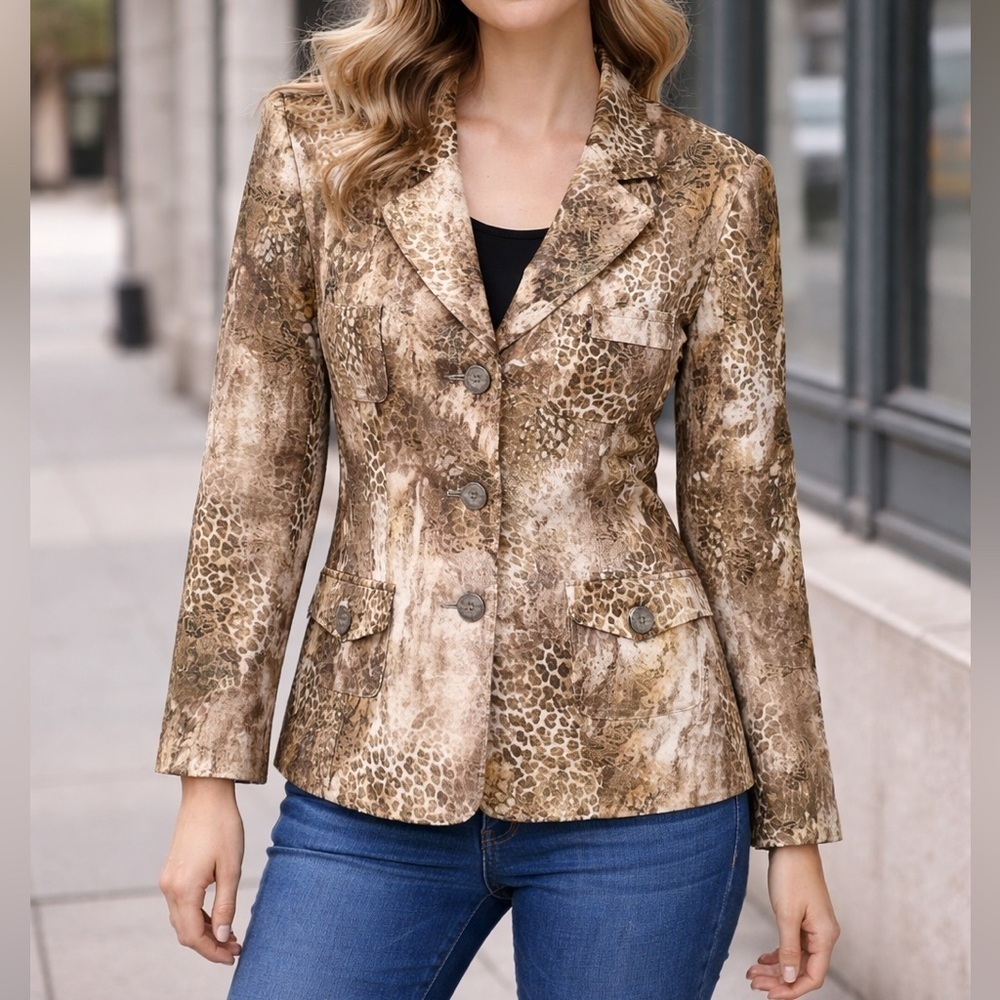 Joseph Ribhoff Snake Print Jacket Size 14
